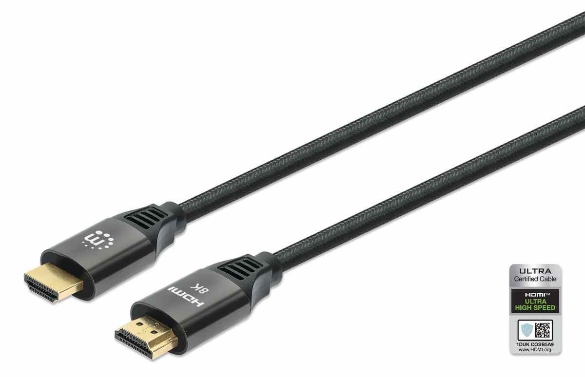 Manhattan kabel HDMI s Ethernetem, HDMI Male na Male, 3m, černá
