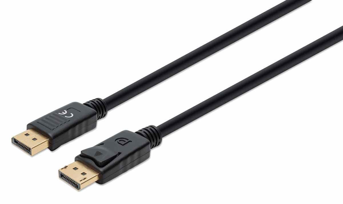 Manhattan kabel DisplayPort 1.4, DisplayPort Male na Male, 2m, černá