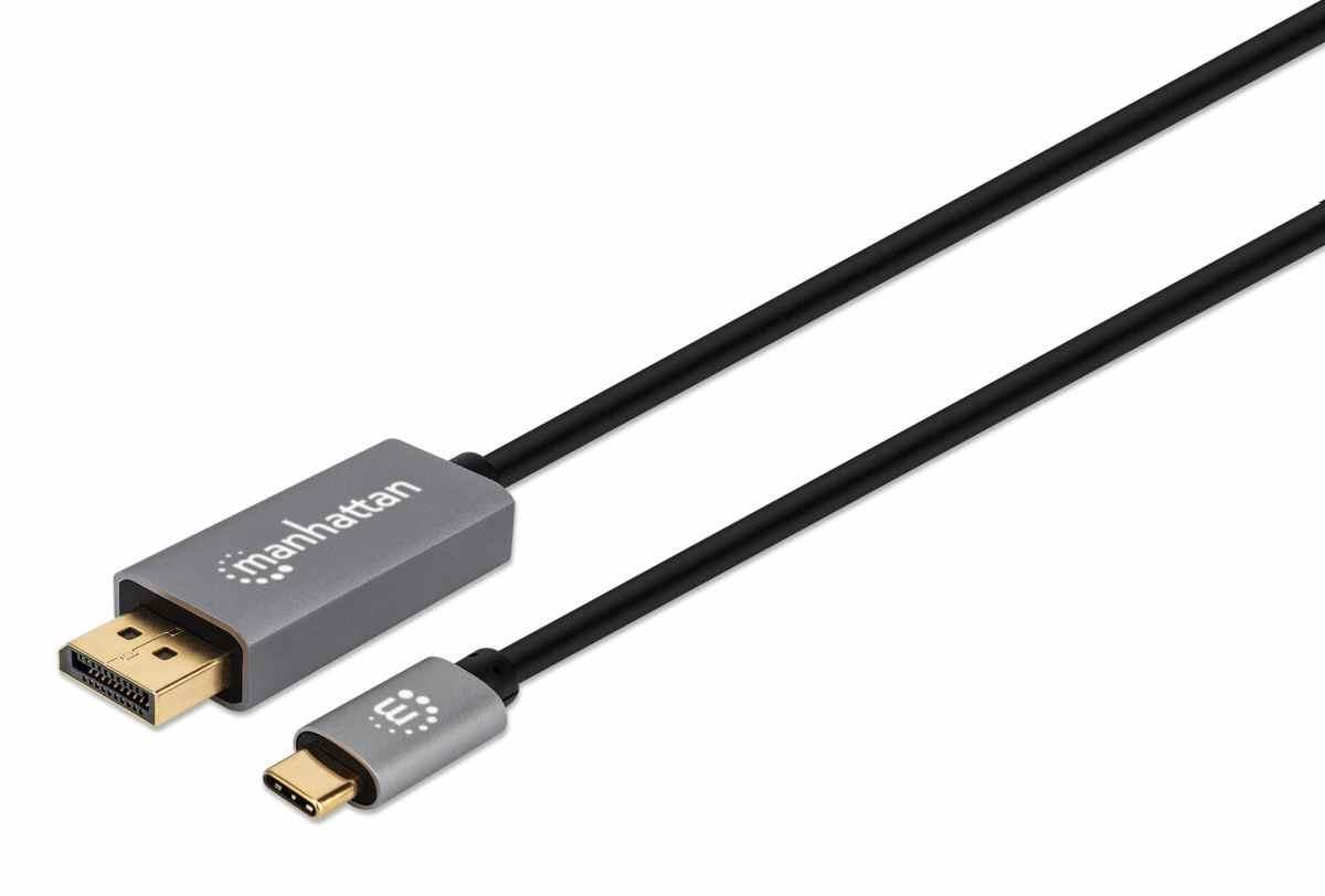 Manhattan kabel USB-C na DisplayPort 1.4, USB-C Male na DisplayPort Male, 2m, černá