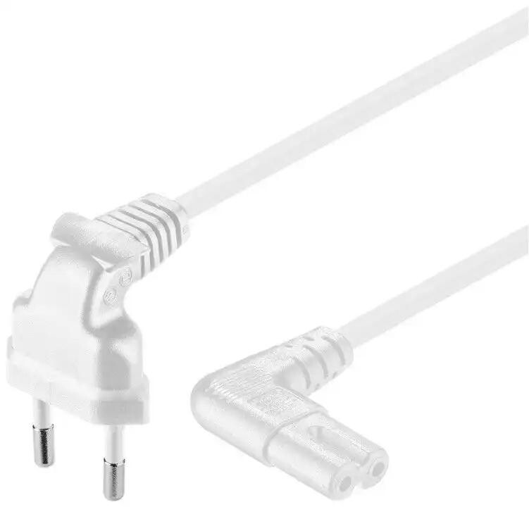 PremiumCord KPSPM2-90W – napájecí kabel 230V, 2m, úhlový 90°, bílý