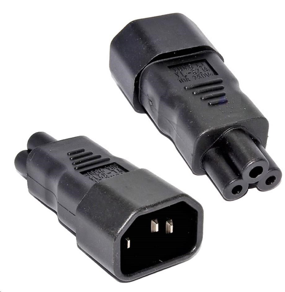 Adaptér IEC C14 na IEC C5 trojlístek napětí 230V, 10A