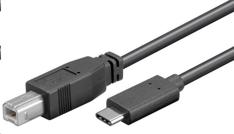 PremiumCord Kabel USB 3.1 konektor C/male - USB 2.0 konektor B/male, 1m