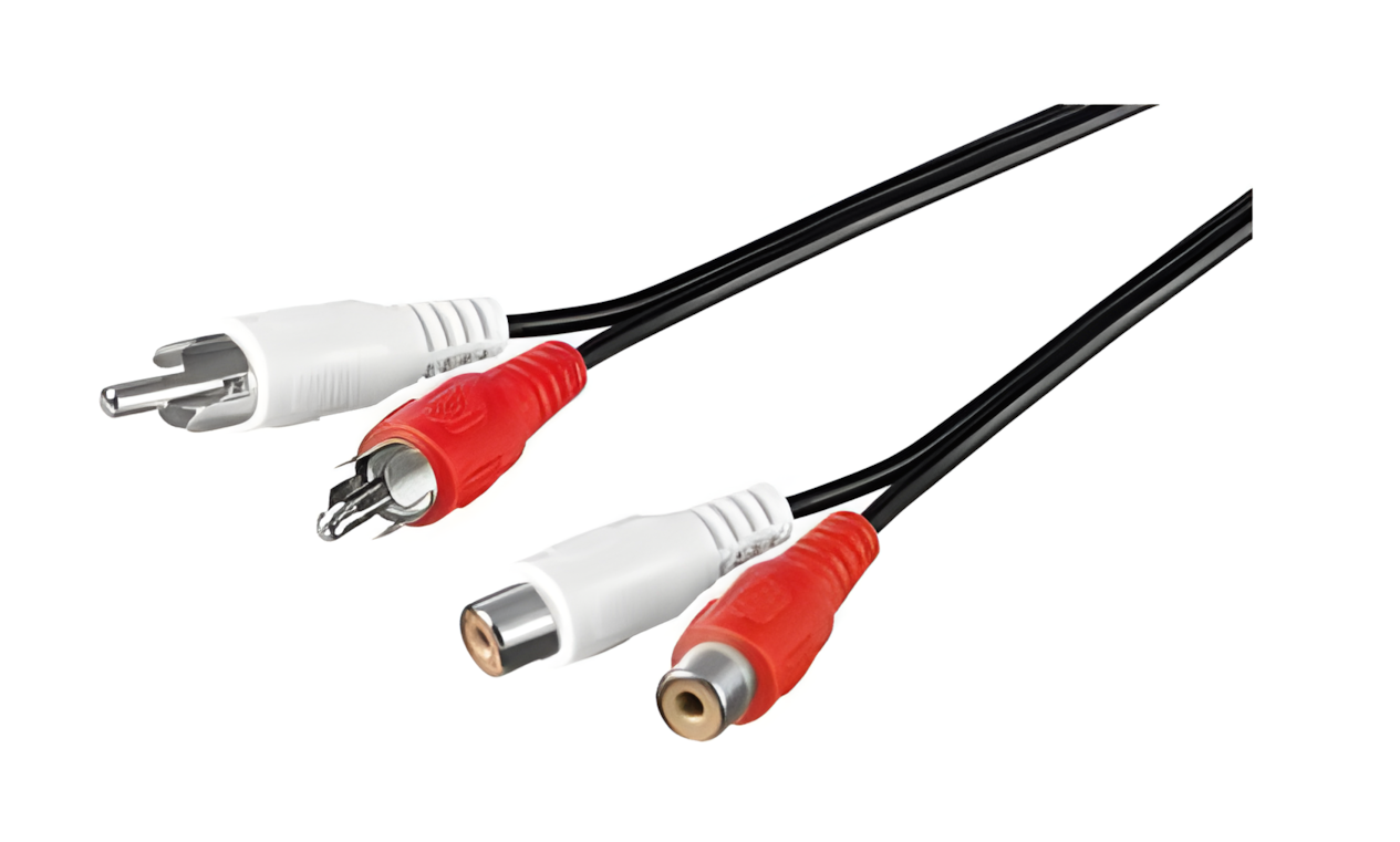 PREMIUMCORD Kabel prodlužovací audio 2x Cinch - 2x Cinch (RCA, M/F) 3m
