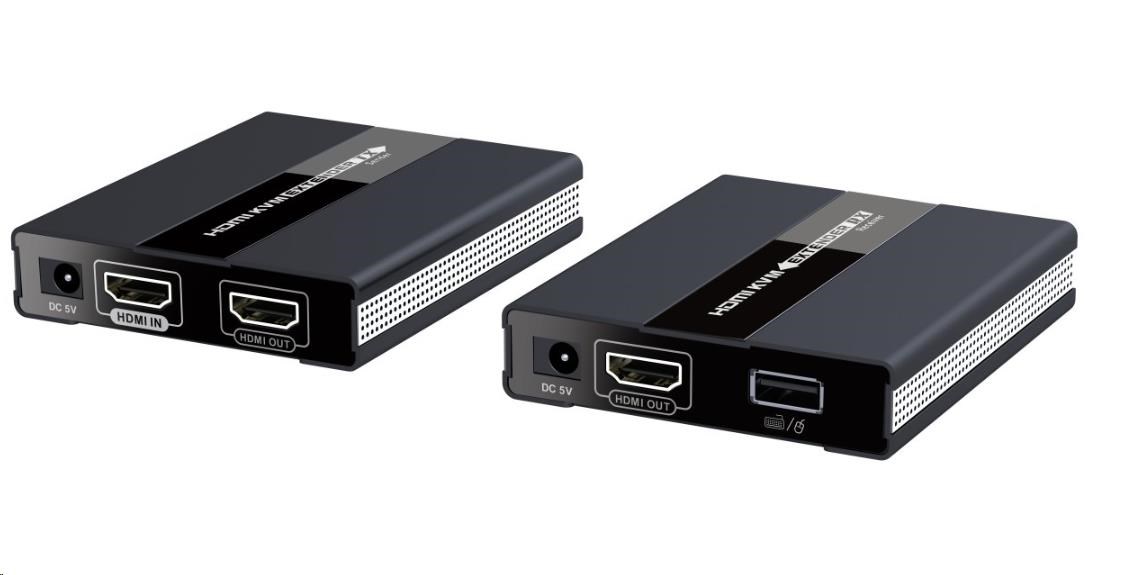 PREMIUMCORD HDMI extender s USB na 60m přes jeden kabel Cat5/6, bez zpoždění