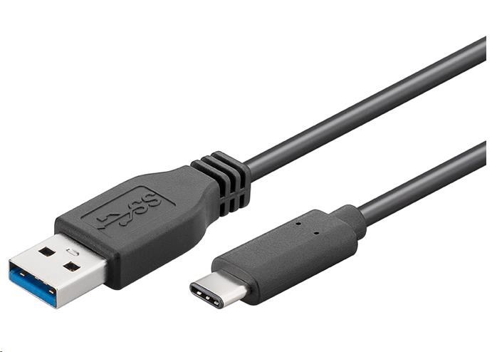 PremiumCord Kabel USB 3.1 konektor C/male - USB 3.0 A/male, černý, 2m