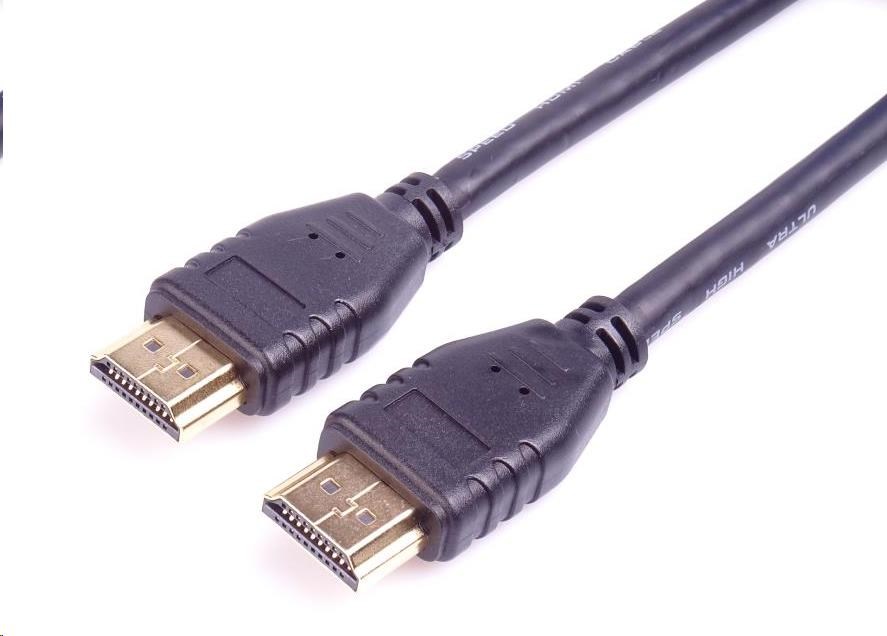 PREMIUMCORD Kabel HDMI 2.1 High Speed + Ethernet kabel 8K@60Hz, zlacené konektory, 0,5m