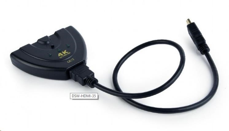 GEMBIRD Datový přepínač HDMI switch, 3 cesty