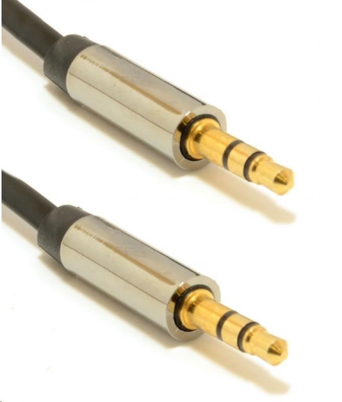 GEMBIRD Kabel přípojný jack 3,5mm M/M, PREMIUM QUALITY, pozlacený, 1m