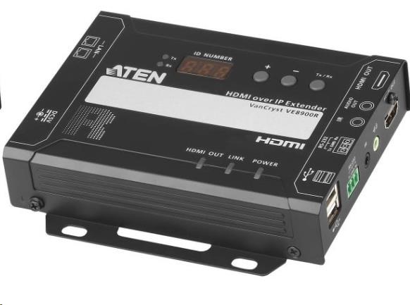 ATEN HDMI Extender over IP do 100m, 4K@60Hz, RS-232, IR, audio - remote modul