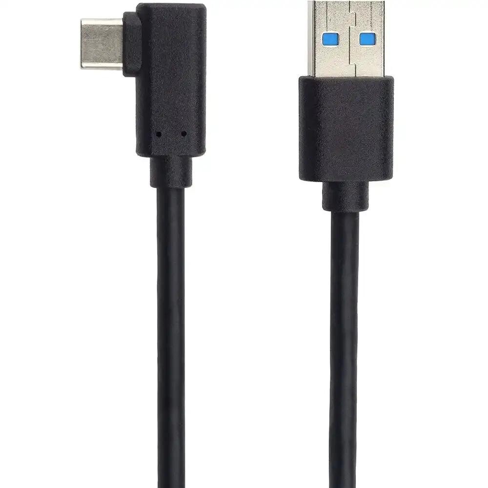 PREMIUMCORD Kabel USB typ C/M zahnutý konektor 90° - USB 3.0 A/M, 1m