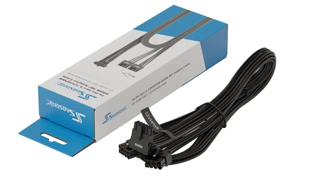 SEASONIC Kabel 2x 8-pin na 1x 12VHPWR, 90°, 750mm, černá
