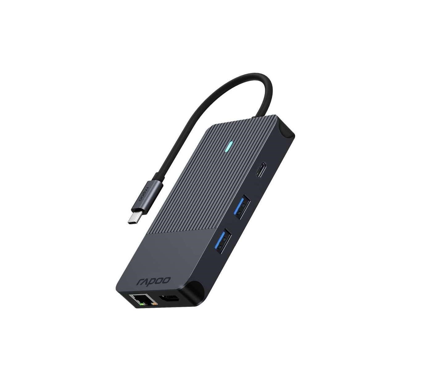 RAPOO adaptér UCM-2005, 10-in-1 USB-C Multiport Adapter
