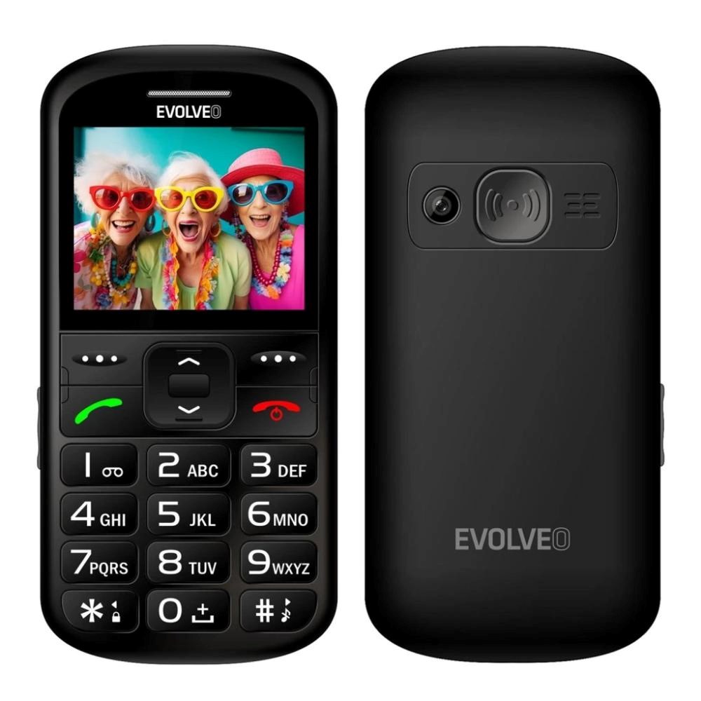 EVOLVEO EasyPhone XS, mobilní telefon pro seniory, černá