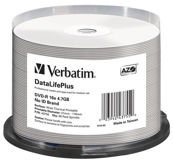 Verbatim DVD-R DataLife Plus Thermal 4,7 GB 16x - 50 disků