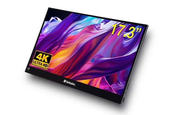 Verbatim PM-17-4K Přenosný dotykový monitor 17,3palcový, 4K Ultra HD, Metal Housing