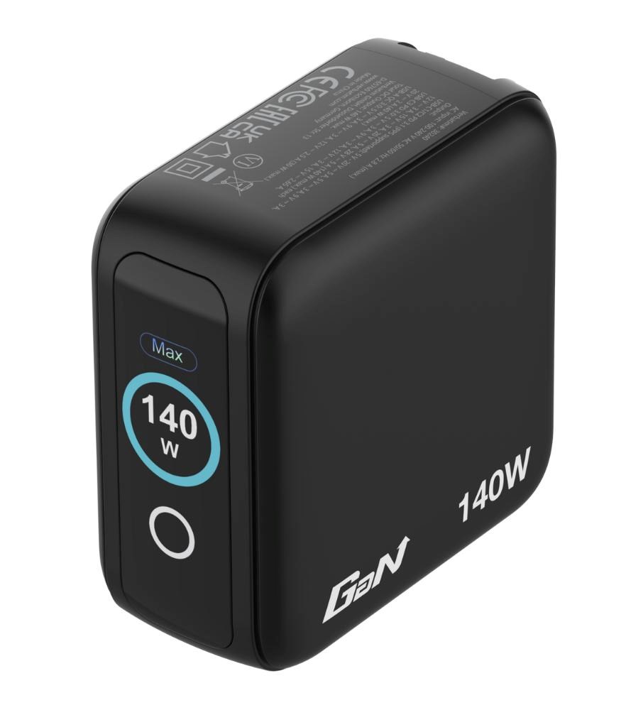 VERBATIM Mini GaN Nabíječka s displejem 140W, 3xUSB-C, 1xUSB-A, černá
