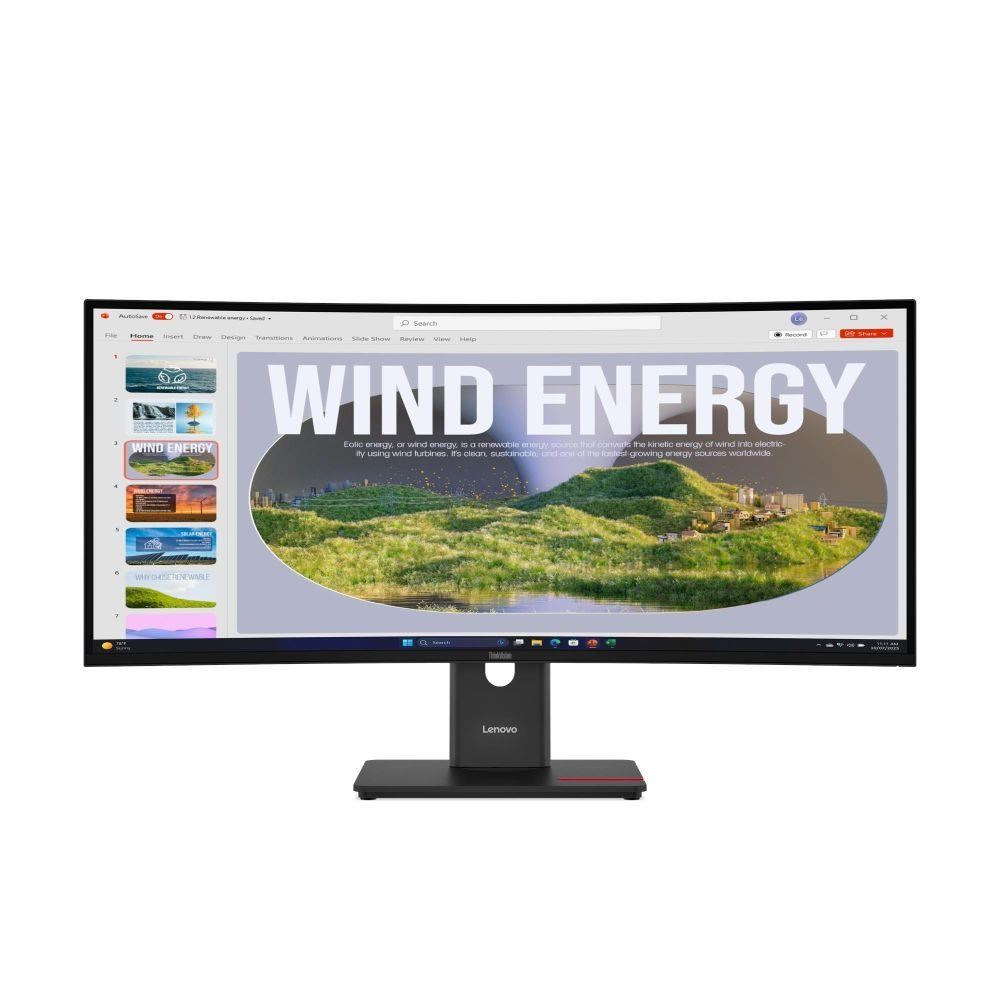 LENOVO LCD T34WD-40 - 34palcový,VA,matný,21:9,3440x1440,120Hz,4ms,300cd,3000:1,HDMI,DP,USB-C,PD100W,RJ45,USBhub,VESA