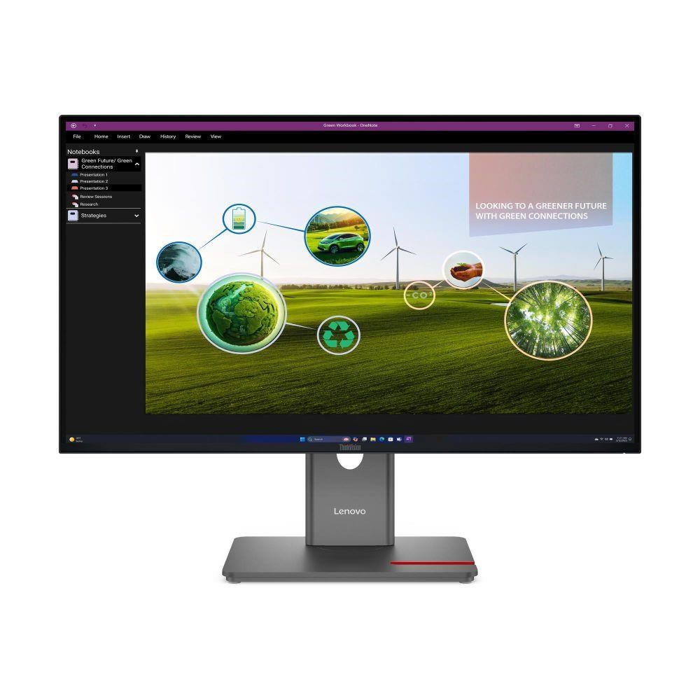 LENOVO LCD P27Q-40 - 27palcový,IPS,matný,16:9,2560x1440,178/178,4ms,350cd/m2,1500:1,HDMI,DP,USB-C,USB Hub,VESA,Pivot