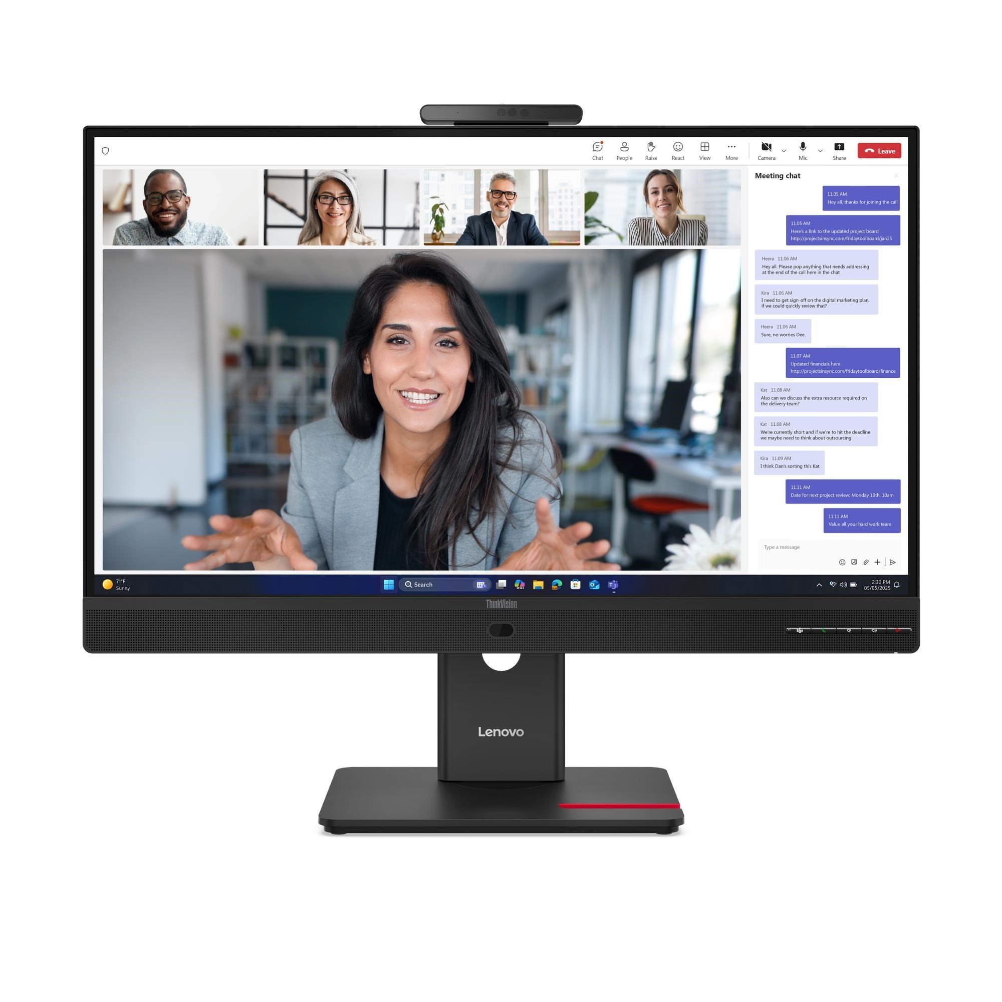 LENOVO LCD T27QD-4v - 27palcový,IPS,16:9,2560x1440,300cd/m2,1500:1,4ms(GtG),HDMI,DP,DPout,DC,USB Hub,USB-C,RJ45,Pivot,repro