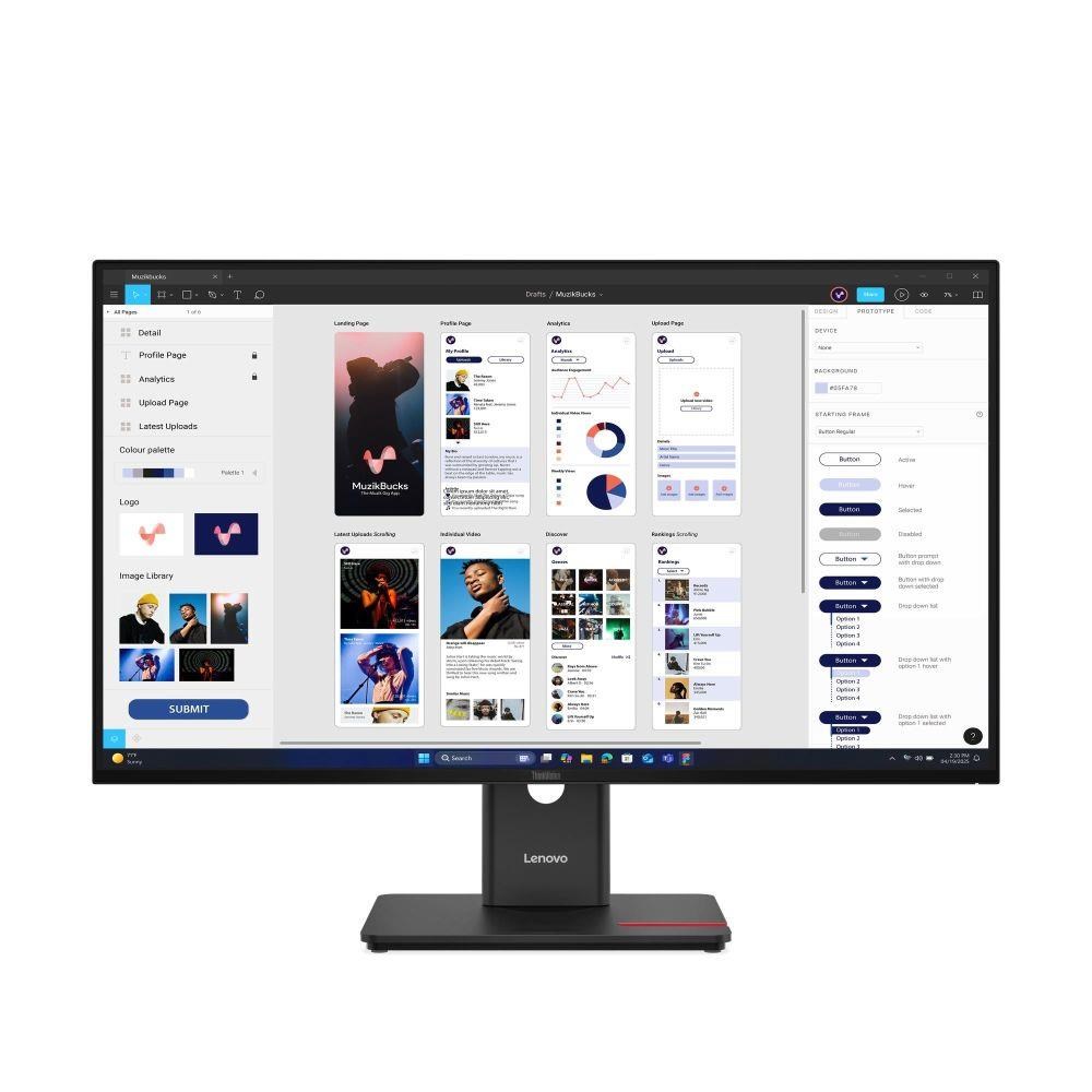 LENOVO LCD T32UD-40 - 31,5palcový,IPS,16:9,3840x2160,60Hz,350cd/m2,1500:1,4ms(GtG),HDMI,DP,USB Hub,USB-C,RJ45,Pivot