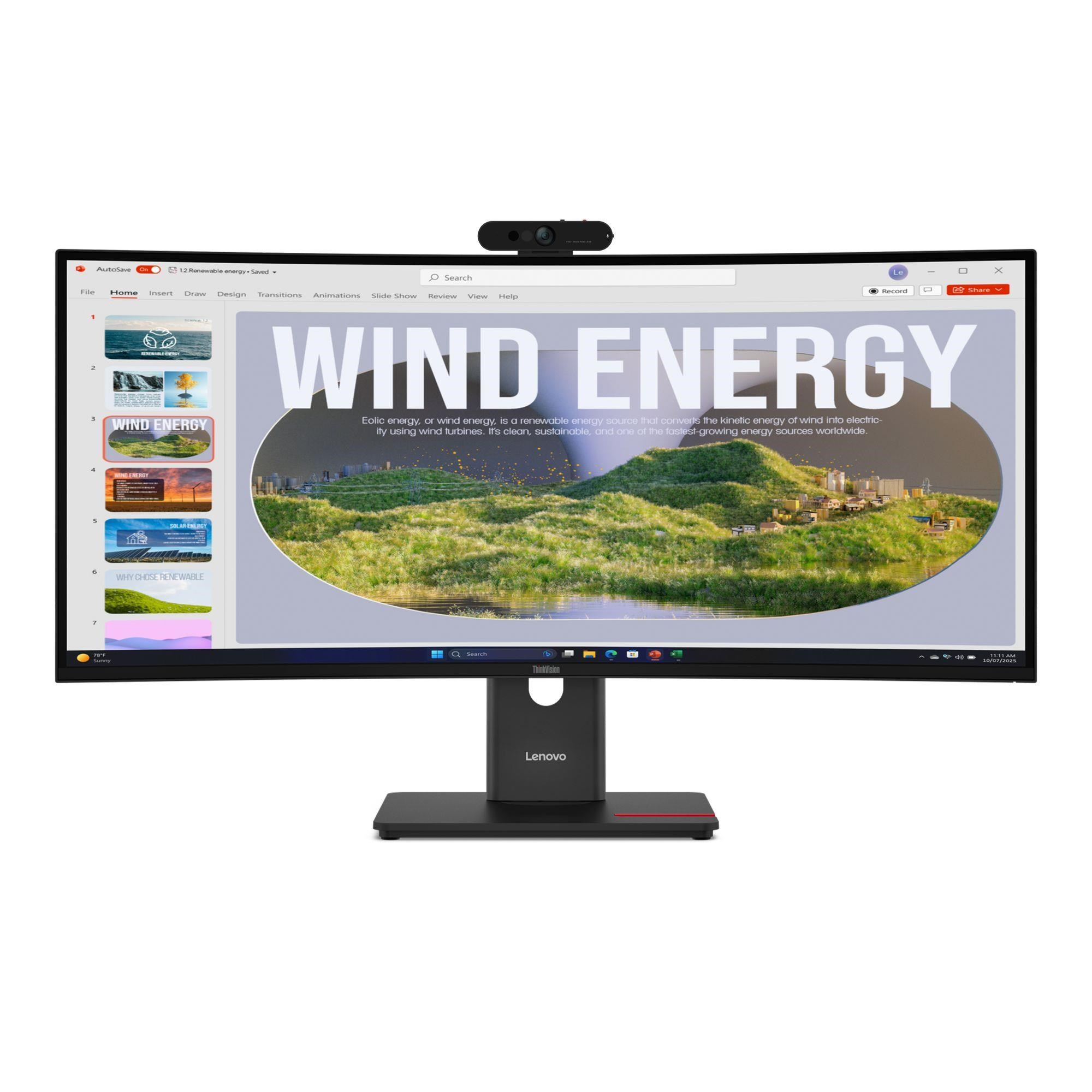 LENOVO LCD T34WD-40+MC60 - 34palcový,VA,21:9,3440x1440,120Hz,300cd/m2,3000:1,4ms,HDMI,DP,USBHub,USB-C(100W PD),RJ45,Nákl,Zdvih