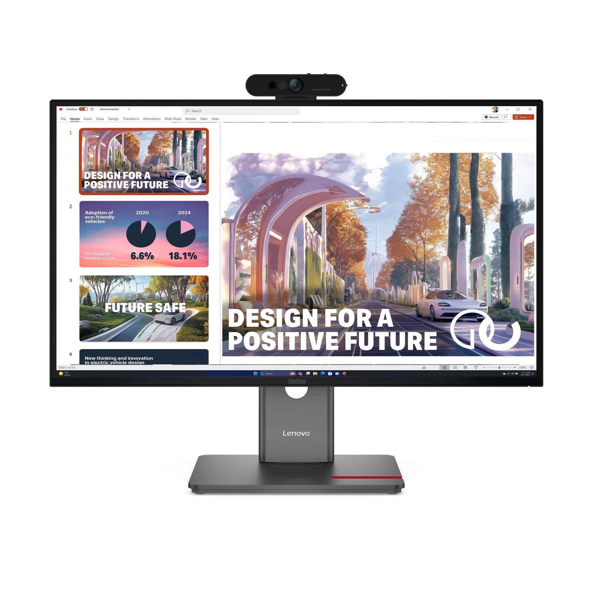 LENOVO LCD P27QD-40+MC60 - 27palcový,ECO-IPS,16:9,2560x1440,120Hz,350cd/m2,1500:1,4ms,HDMI,DP,DPout,DC,USBHub,USB-C,RJ45,Pivot