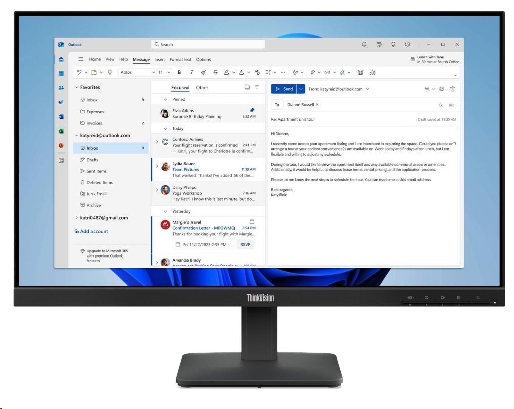 LENOVO LCD S24-4e - 23,8palcový,IPS,16:9,1920x1080,100Hz,250cd/m2,1300:1,4ms(GtG),VGA,HDMI