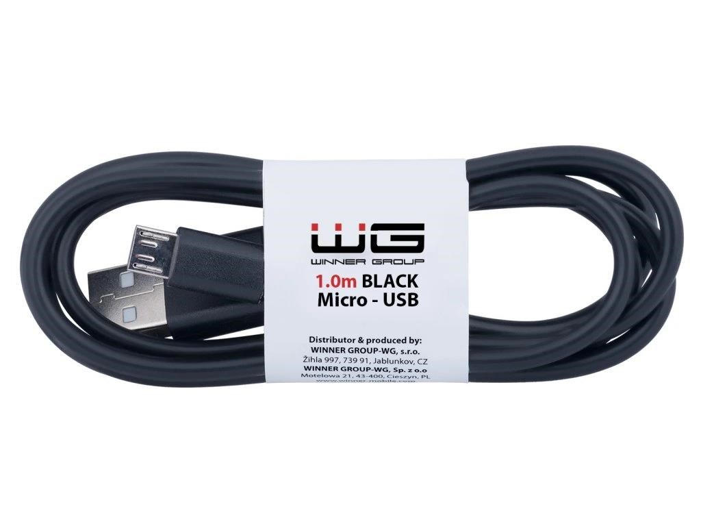 WG - Datový kabel Micro USB na USB-A, 1 metr, černá