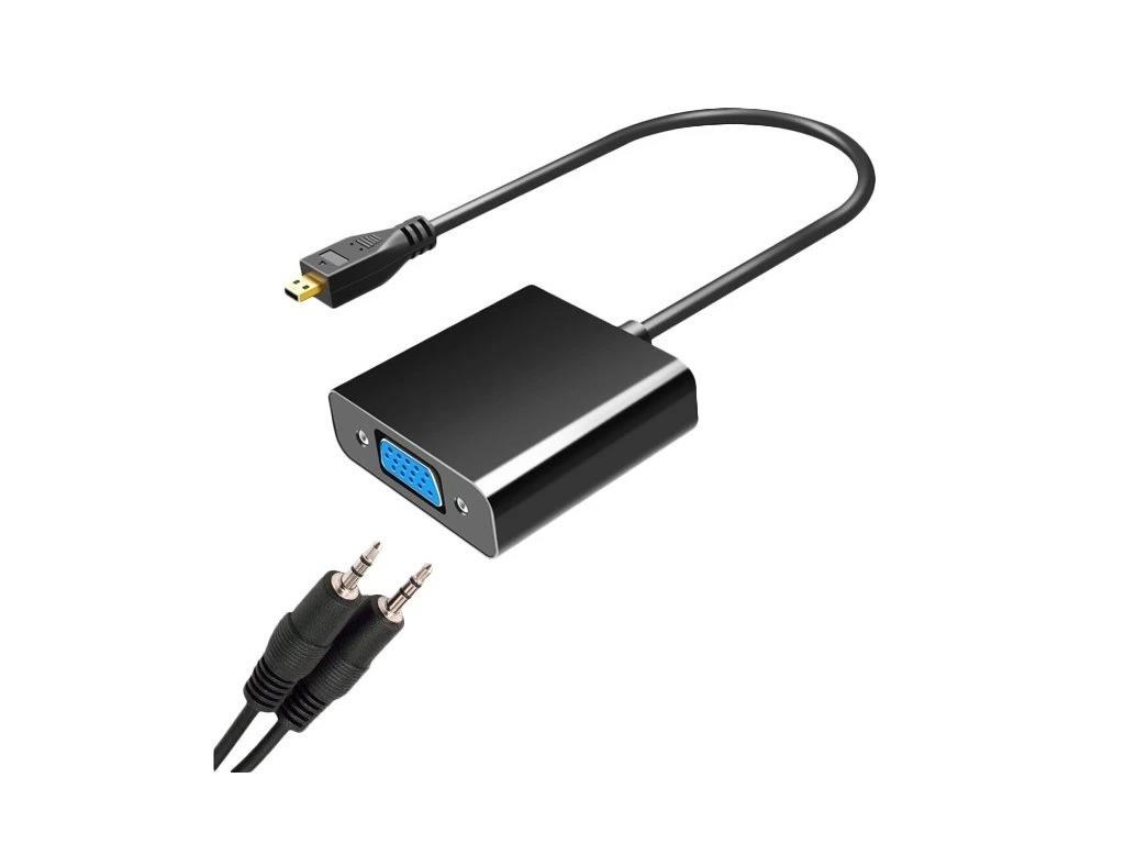 WG Adaptér Micro HDMI (male) to VGA (female; D-Sub DE-15)