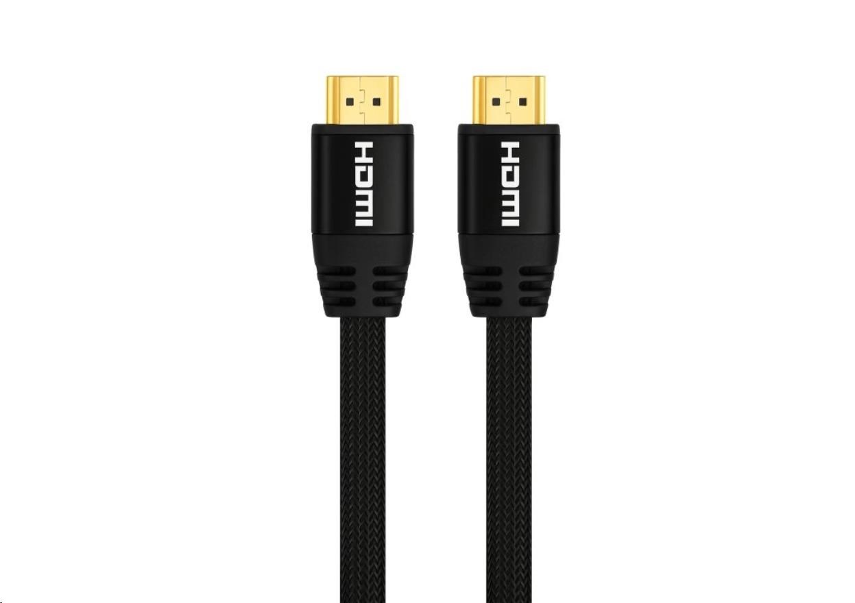 WG Datový kabel HDMI to HDMI / 1m / nylon braided / black