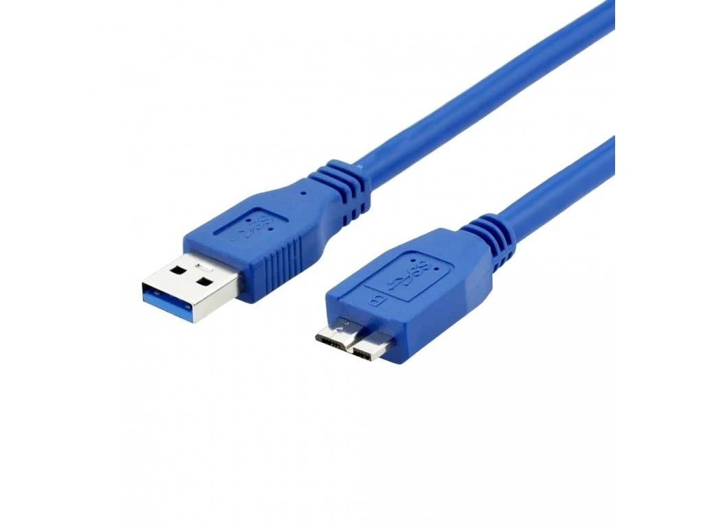 WG Datový kabel propojovací USB-A (USB 3.0; male) to USB Micro-B (male) / 1,5m / blue