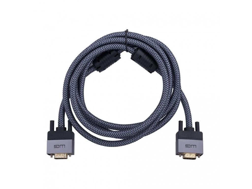 WG Kabel VGA (male) to VGA (male) / 2m / nylon braided / aluminum housing / HD