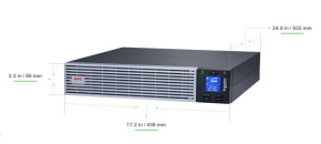 APC Easy UPS On-Line, 3000VA/2700W Li-ion, Rack/Tower 2U, 230V, 6 IEC C13+1 IEC C19 outlets, I.Card Slot,W/ rail kit APC Easy UPS On-Line, 3000VA/2700W Li-ion, Rack/Tower 2U, 230V, 6 IEC C13+1 IEC C19 outlets, I.Card Slot,W/ rail kit