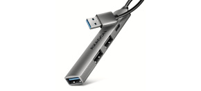 AXAGON HUE-STA, 4x USB ALU STRIP hub, 1x USB-A 5Gbps, 2x USB-A & 1x USB-C 480Mbps, kabel USB-A 12cm AXAGON HUE-STA, 4x USB ALU STRIP hub, 1x USB-A 5Gbps, 2x USB-A & 1x USB-C 480Mbps, kabel USB-A 12cm