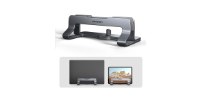 AXAGON STND-VG vertikální hliníkový stojan na notebook 10"-17.3" nastavitelný rozestup, šedý