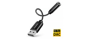 AXAGON ADA-HA, USB-A na 3.5mm jack Hi-Res DAC audio adaptér, 384kHz/32bit, stereo AXAGON ADA-HA, USB-A na 3.5mm jack Hi-Res DAC audio adaptér, 384kHz/32bit, stereo
