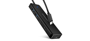 AXAGON HUE-C2C, 4× USB 5Gbps TRAVEL hub, 2× USB-A + 2× USB-C, USB-C napájení, kabel USB-C 19cm AXAGON HUE-C2C, 4× USB 5Gbps TRAVEL hub, 2× USB-A + 2× USB-C, USB-C napájení, kabel USB-C 19cm