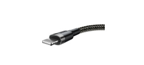 Baseus Cafule nabíjecí / datový kabel USB na Lightning 1,5A 2m, šedá-černá Baseus Cafule nabíjecí / datový kabel USB na Lightning 1,5A 2m, šedá-černá