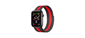 COTECi ocelový magnetický řemínek pro Apple Watch 42 / 44mm černá/červená