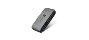 CONNECT IT Dokovací stanice CompactPRO USB-C, 1xUSB-A, 1xUSB-C, MicroSD/SD, šedá