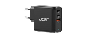 ACER Adapter 67W PD GaN charger,USB-C,USB-A,EU plug,Black ACER Adapter 67W PD GaN charger,USB-C,USB-A,EU plug,Black