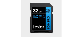 Lexar SDHC 800x Pro UHS-I cards, C10 (V10) U1, R150, 32GB
