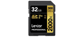 Lexar SDHC Pro 2000X UHS-II U3 R300/W260 (V90) 32GB Lexar SDHC Pro 2000X UHS-II U3 R300/W260 (V90) 32GB