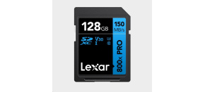 Lexar SDXC 800x Pro UHS-I cards, C10 (V30) U3, R150/W45, 256GB