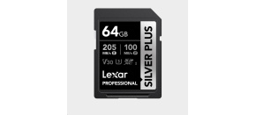 Lexar SDXC Professional SILVER Plus 1066x UHS-I/U3/A2/4K R205/W100 (V30) 64GB Lexar SDXC Professional SILVER Plus 1066x UHS-I/U3/A2/4K R205/W100 (V30) 64GB