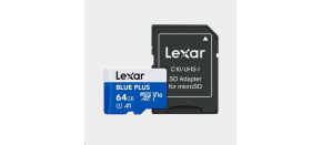 Lexar microSDHC Blue Plus UHS-I with SD adapter, up to 100MB/s read C10/A1/U3 (V30) 64GB Lexar microSDHC Blue Plus UHS-I with SD adapter, up to 100MB/s read C10/A1/U3 (V30) 64GB