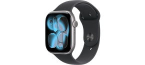 Apple Watch Series 11 GPS 42mm Space Grey Aluminium Case with Black Sport Band - S/M