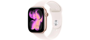 Apple Watch Series 11 GPS + Cellular 42mm Rose Gold Aluminium Case with Light Blush Sport Band - S/M Apple Watch Series 11 GPS + Cellular 42mm Rose Gold Aluminium Case with Light Blush Sport Band - S/M