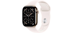 Apple Watch Series 11 GPS + Cellular 46mm Gold Titanium Case with Light Blush Sport Band - S/M Apple Watch Series 11 GPS + Cellular 46mm Gold Titanium Case with Light Blush Sport Band - S/M