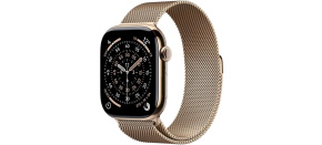 Apple Watch Series 11 GPS + Cellular 46mm Gold Titanium Case with Gold Milanese Loop - S/M Apple Watch Series 11 GPS + Cellular 46mm Gold Titanium Case with Gold Milanese Loop - S/M